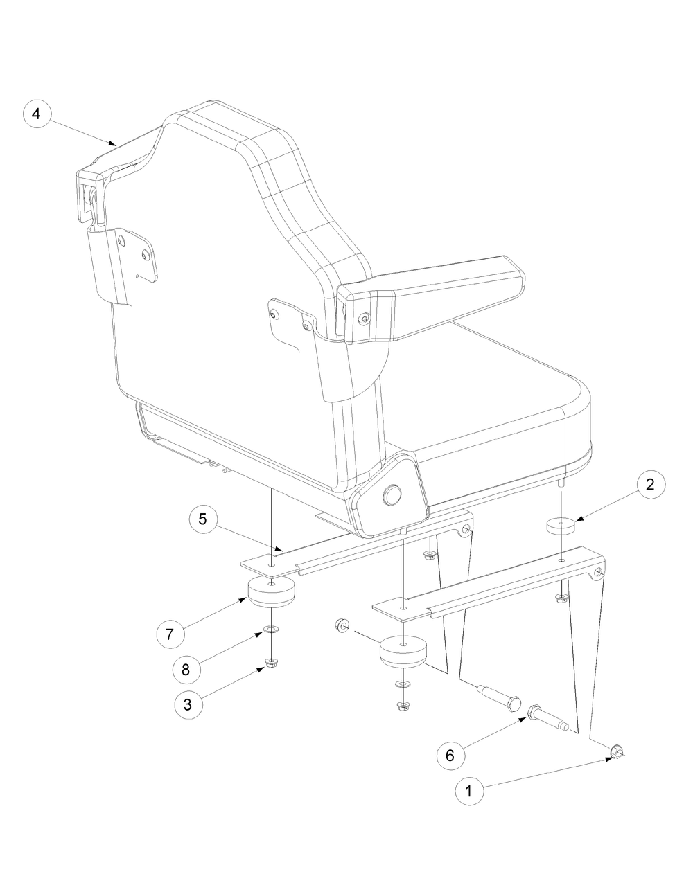 Seat Assembly Diagram and Parts List for M72-GN33 53CB5FJZ750-33HP-OHV Cub Cadet Lawn Tractor